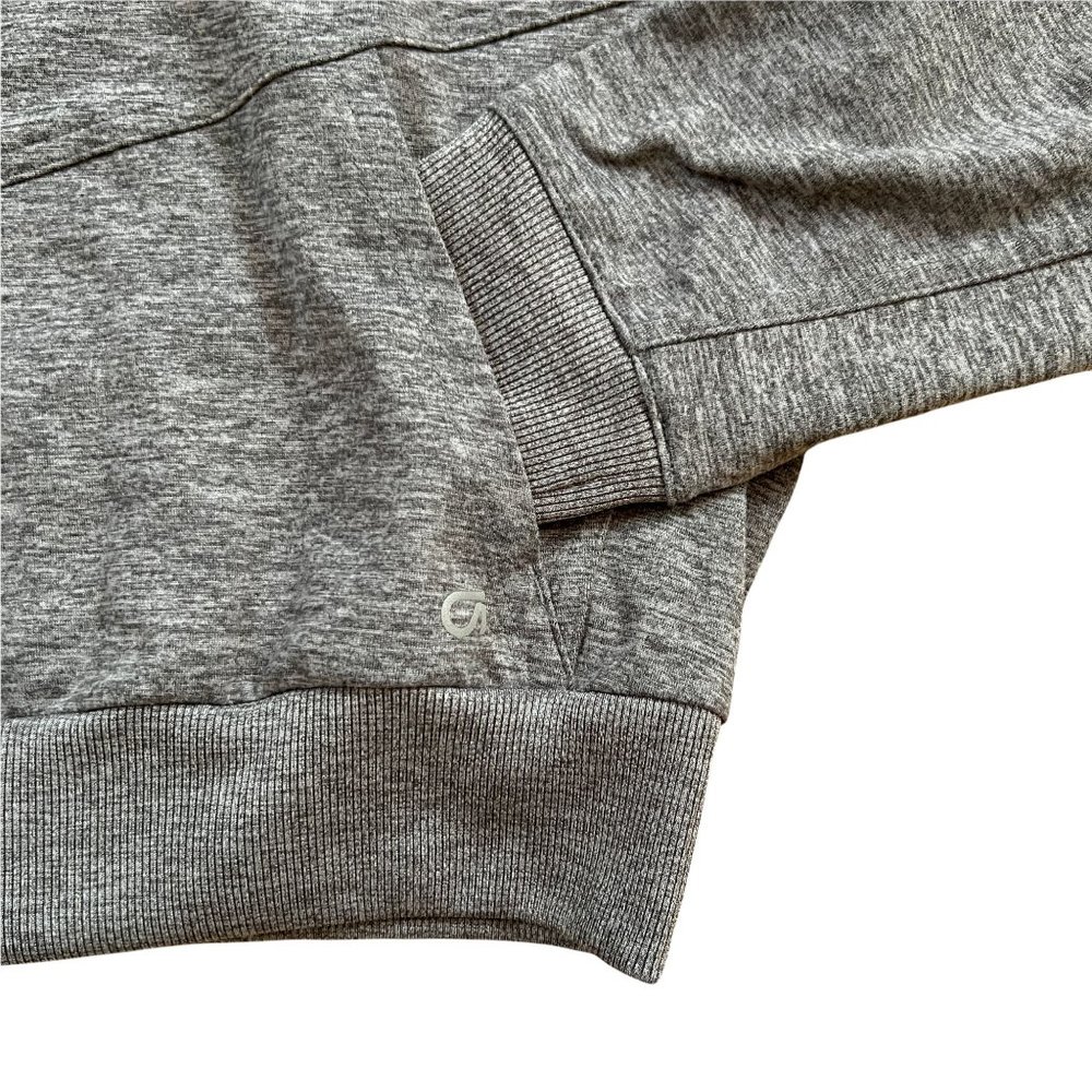 Gap Fit Gray Full Zip Cropped Lightweight Hoodie Drawstring Hood Pockets… - Picture 3 of 9